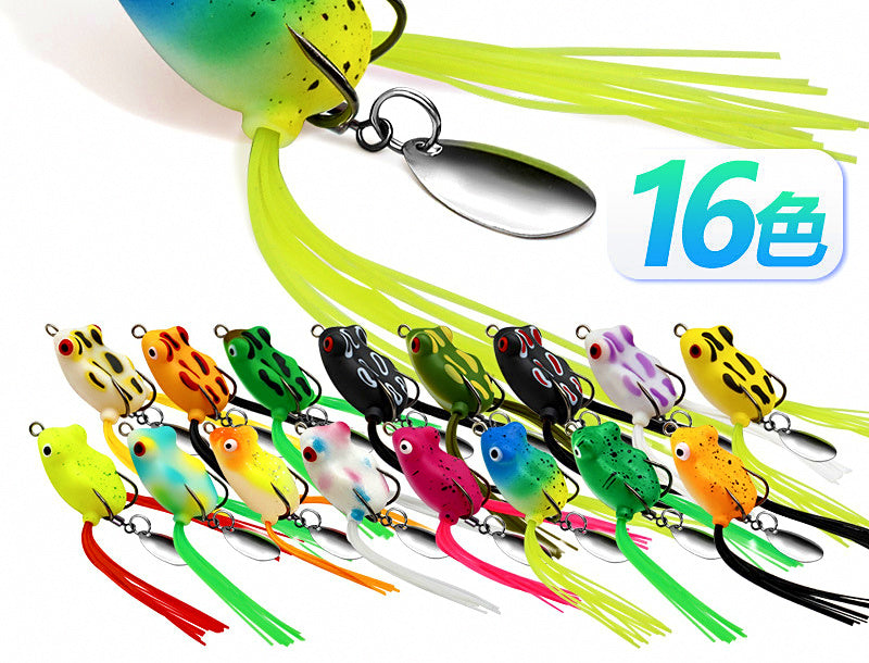 Soft Frog Lure, Double Hook Topwater Frog, 16 Colors – product photo