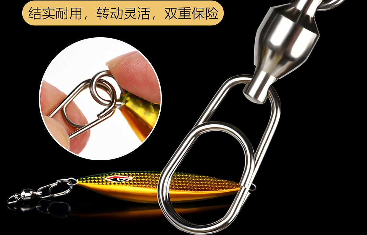 Ball Bearing Swivel with Oval Snap, Stainless Steel – product photo