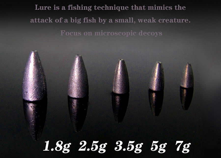Lead Bullet Weight Sinkers for Texas Rig, 0.06–0.25 oz (1.8–7 g) – product photo