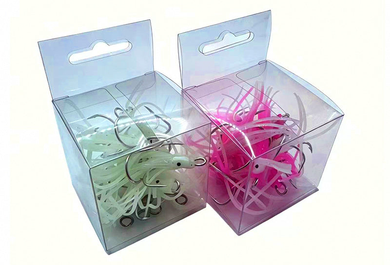 Glow Squid Jig Hooks, 4-Prong Barbed, Size 17, 10-Pack – product photo