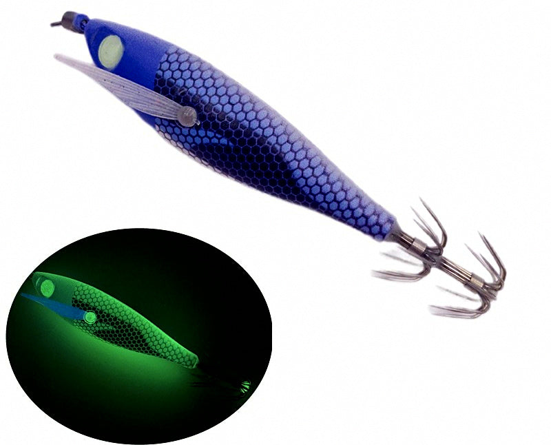 Glow Wood Shrimp Squid Jig with Silicone Wings, Umbrella Hook – product photo