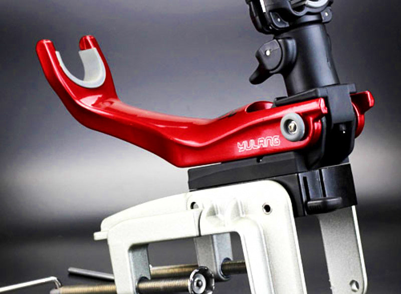 Aluminum Boat Rod Holder with Safety Leash, Clamp-On Rod Stand – product photo