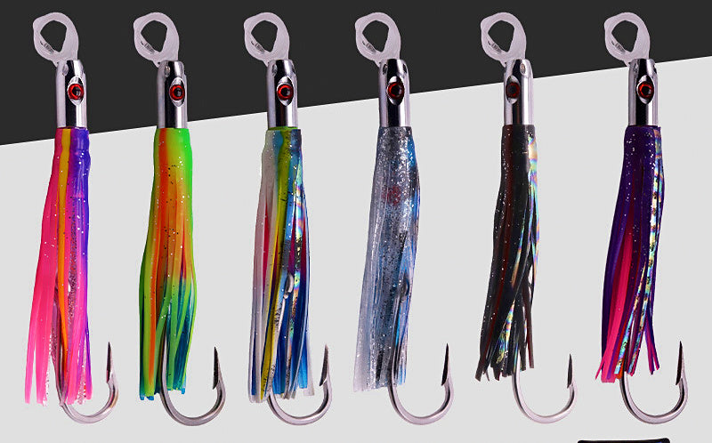 5 in Metal Head Trolling Squid Skirt Lure, Glow – product photo