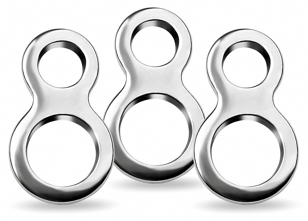 Stainless Steel Crimp Rings, Silver, 20-Pack (Sizes 1#-3#) – product photo