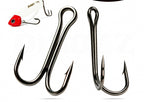 High Carbon Steel Treble Hooks, Sizes 2–12, 15-Pack – product photo