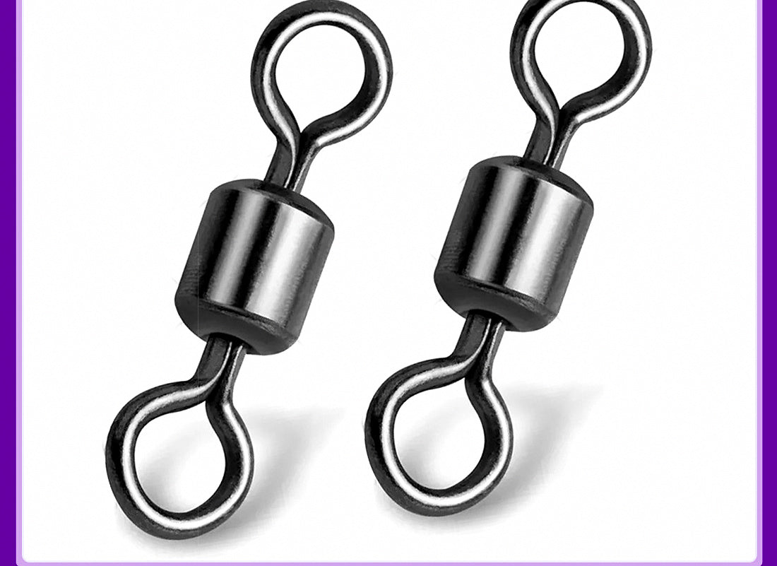 Black American-Style Swivels with Figure-8 Ring, 50 Pack – product photo