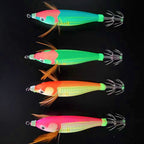 Glow Wooden Shrimp Squid Jig, Realistic Octopus Lure – product photo