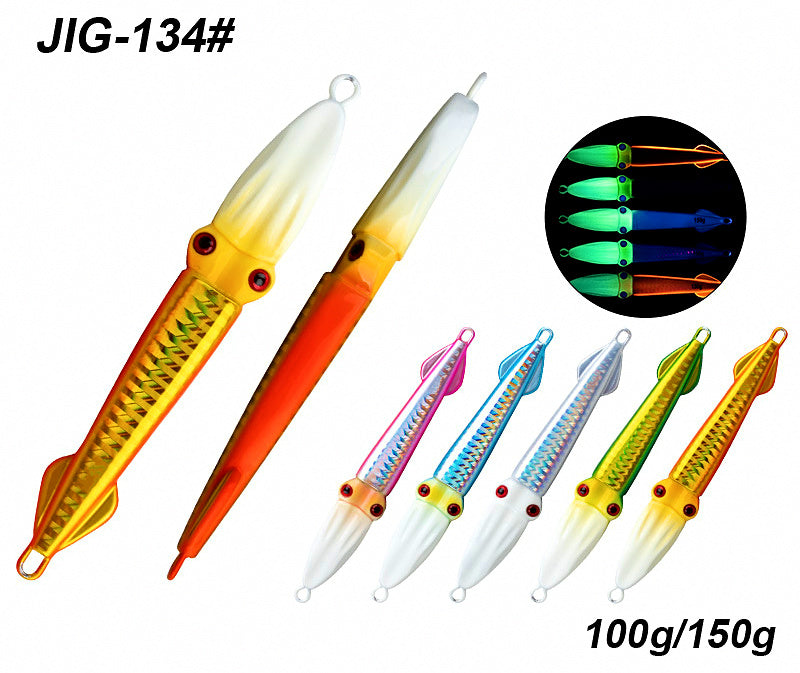 Fast Sinking Glow Metal Jig, 100 g (3.5 oz) & 150 g (5.3 oz) – product photo