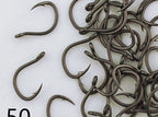 Barbed Bent-Back Hooks, PTFE Finish, 50 pcs, Sizes 6–14 – product photo