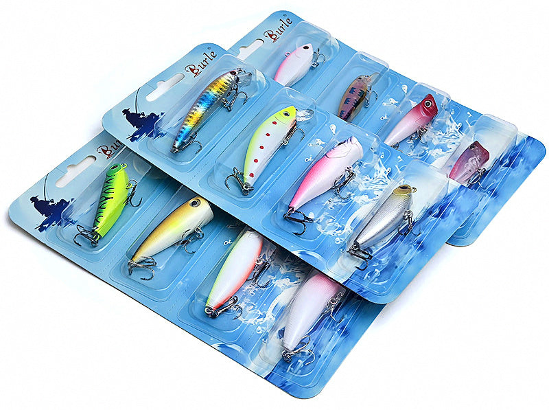 4-Piece Hard Lure Set, Popper, Minnow, Pencil, VIB Assortment – product photo