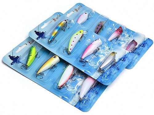 4-Piece Hard Lure Set, Popper, Minnow, Pencil, VIB Assortment – product photo