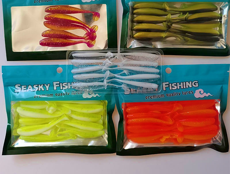 Two-Tone T-Tail Soft Swimbait Grubs, 5.5–7 cm (2.2–2.8 in) – product photo