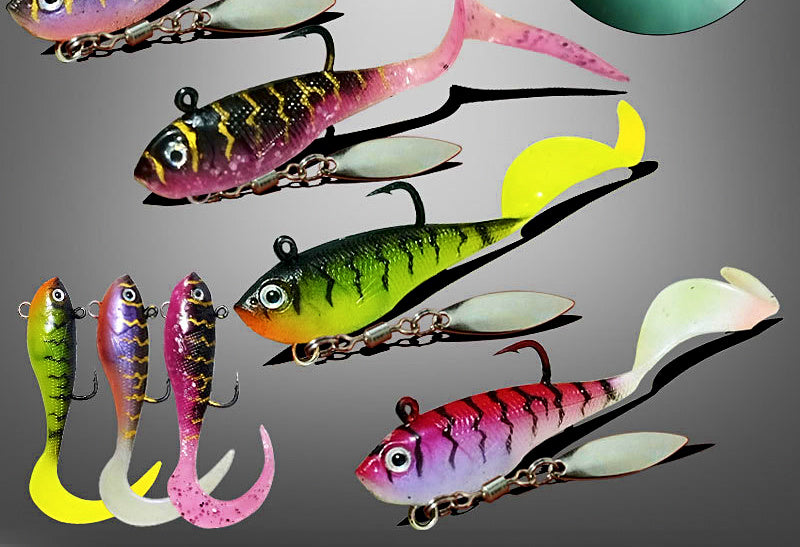 Curly Tail Soft Bait Jig Head with Spoon, 5.5 cm 8 g (0.28 oz) – product photo