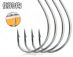 Barbed Ring-Eye Saltwater Hooks, 100 pcs, Sizes 2 to 2/0 – product photo