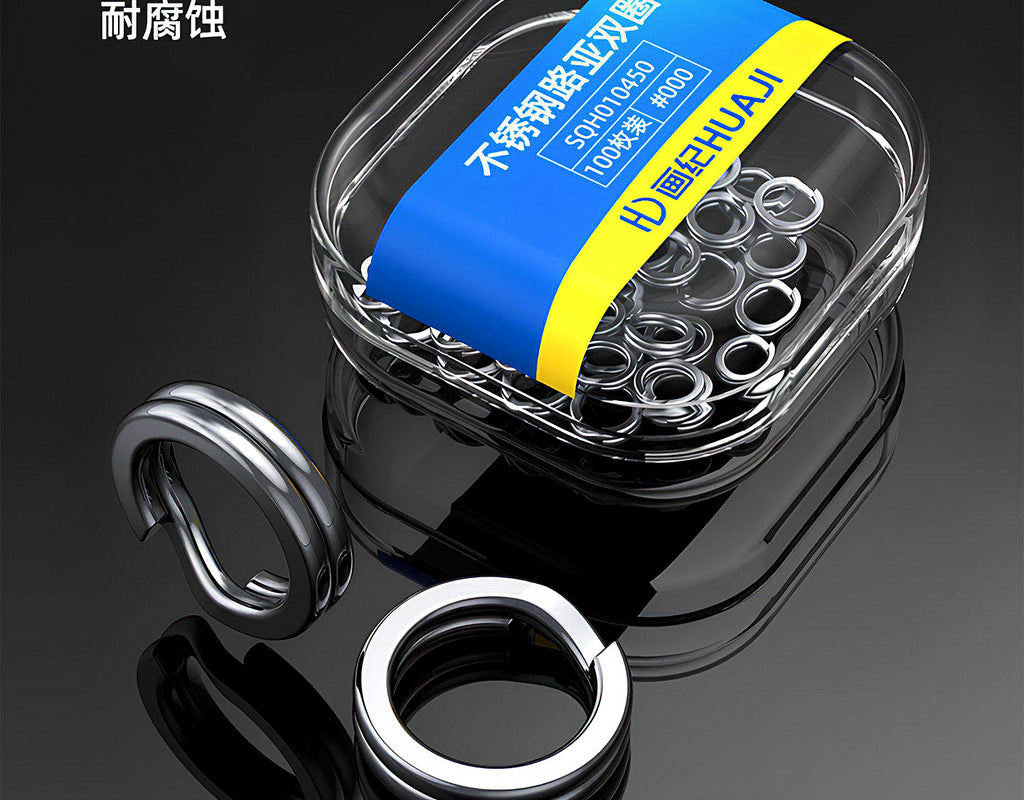 Stainless Steel Double Split Rings, Sizes 000–12, 50 or 100 pcs – product photo
