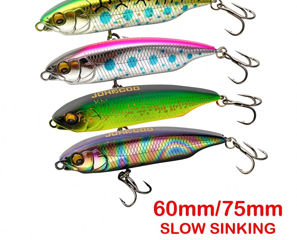 Slow Sinking Pencil Minnow Lure, 60–75 mm (2.4–3 in) – product photo