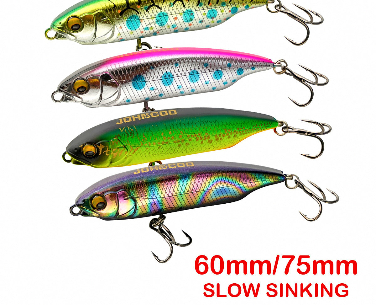 Slow Sinking Pencil Minnow Lure, 60–75 mm (2.4–3 in) – product photo
