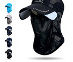 Quick-Dry Fishing Sun Cap with Neck Flap & Face Veil, UPF 40+ – product photo