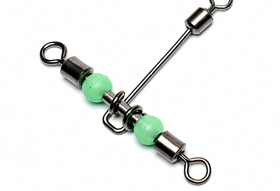 T-Type 3-Way Swivel with Glow Beads, Boat Fishing Rig – product photo