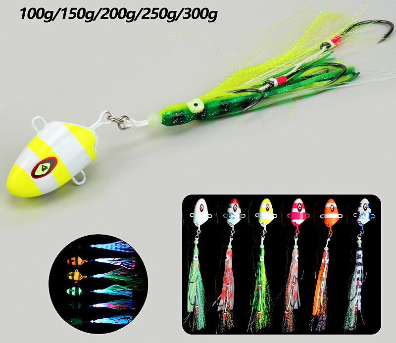 Fish Head Slow Pitch Jig, UV, 100–300 g (3.5–10.6 oz) – product photo