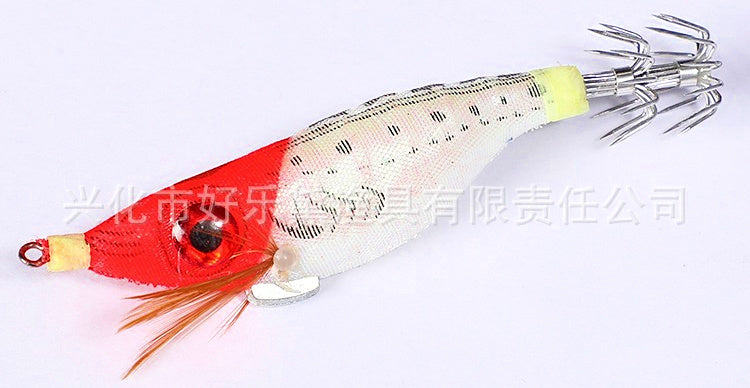Glow Squid Jig Wooden Shrimp Lure, Assorted Colors – product photo