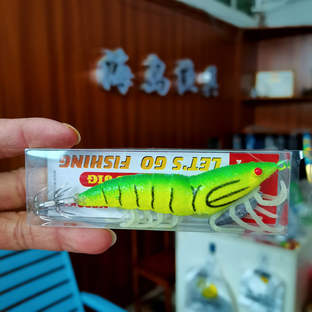 Glow Rattle Squid Jig, Shrimp Egi, 12.3–24 g (0.43–0.85 oz) – product photo