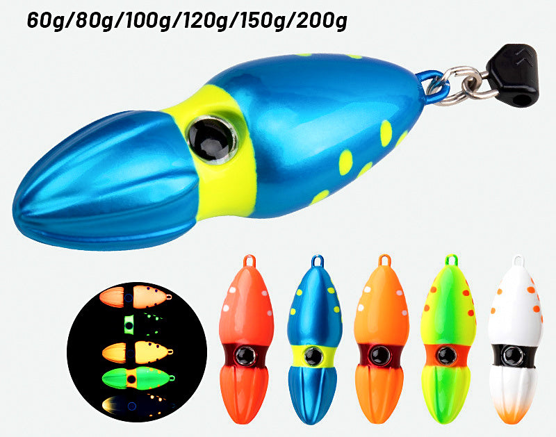 Squid-Shaped Slow Pitch Jig, 60–150 g (2.1–5.3 oz) – product photo