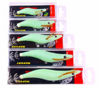 Wooden Shrimp Squid Jig, Glow, 8–15.5 cm (3.1–6.1 in) – product photo