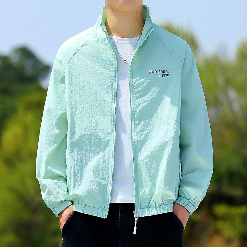 Men's UPF 40+ Sun Protection Fishing Jacket, Stand Collar – product photo
