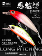 Long Cast Sinking Minnow Hard Bait, 6–11 g (0.2–0.4 oz) – product photo