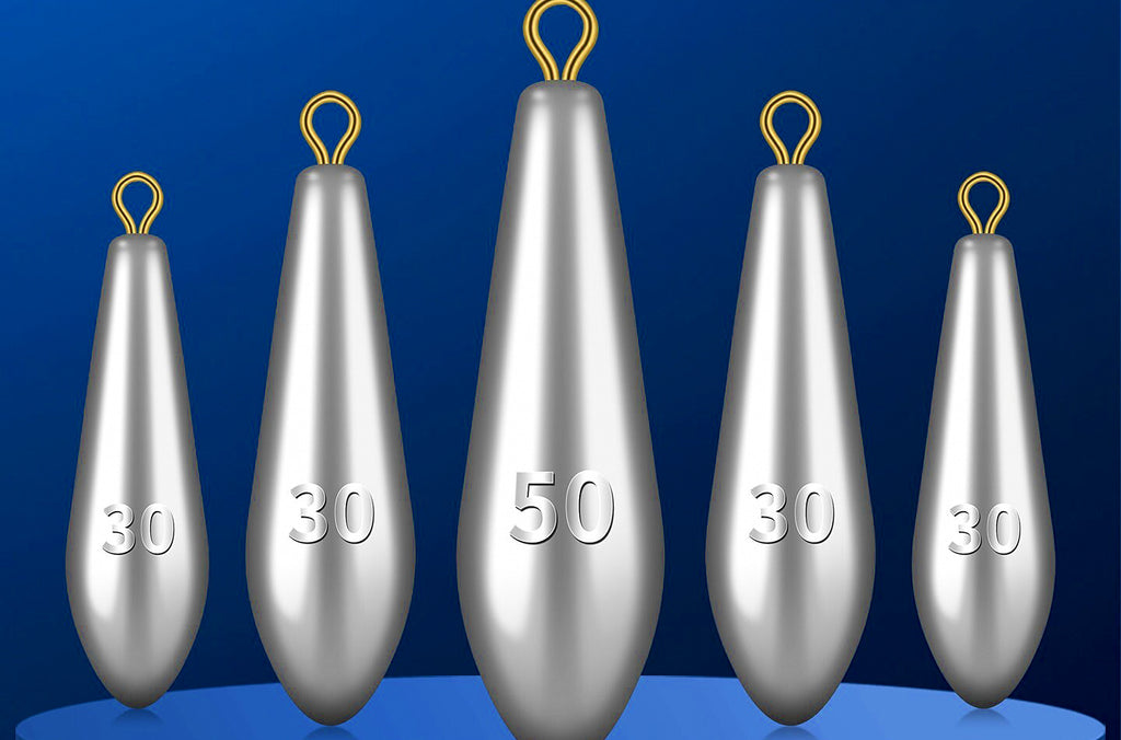 Willow Leaf Lead Sinkers with Ring, 0.35–3.53 oz (10–100 g) – product photo