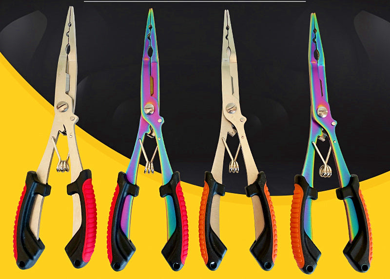 Multifunction Fishing Pliers with Line Cutter, Extended Length – product photo