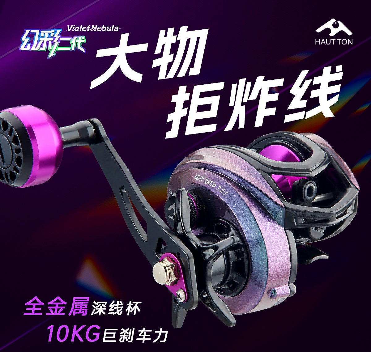 Baitcasting Reel 7.2:1, 4+1 Bearings, Metal Spool, L/R Hand – product photo