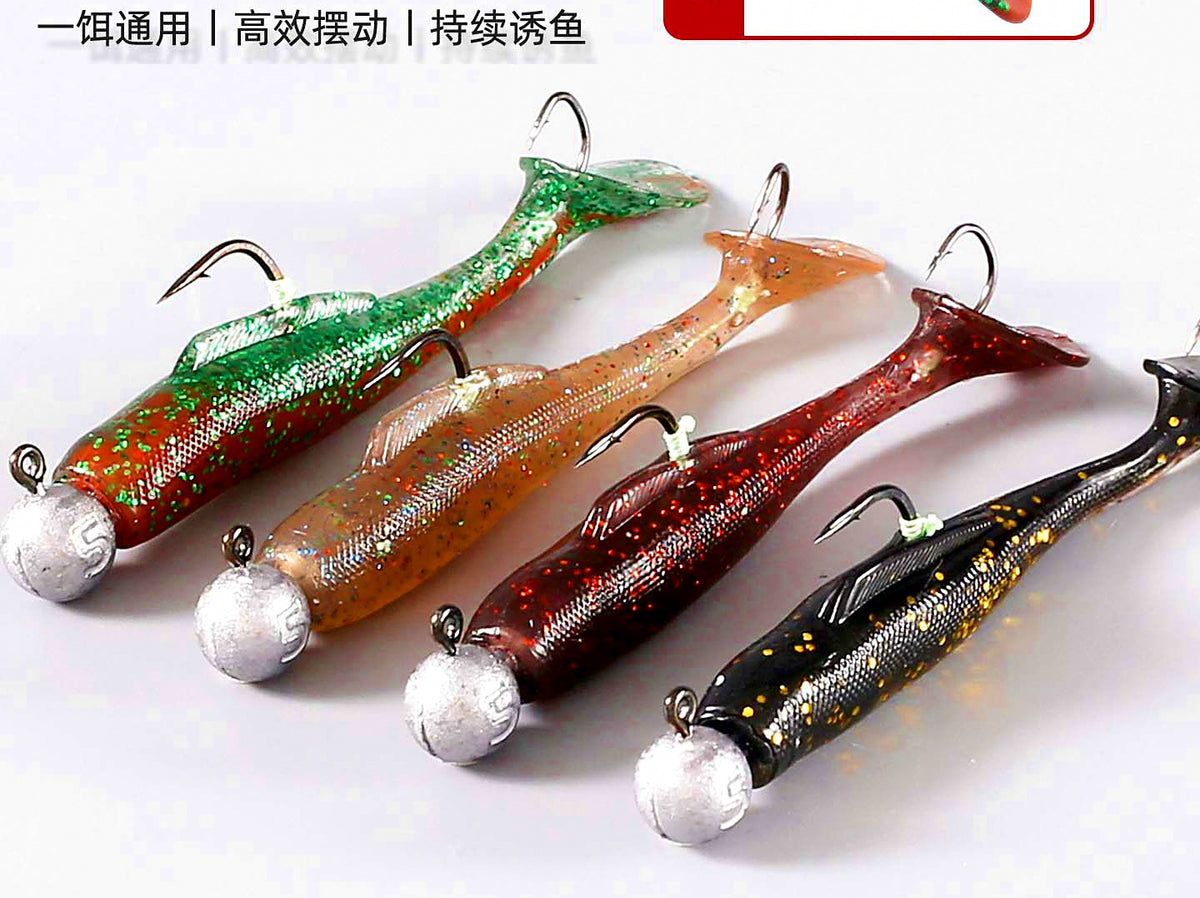 T-Tail Lead Head Soft Bait with Double Hook, 3.5–10 g (0.12–0.35 oz) – product photo