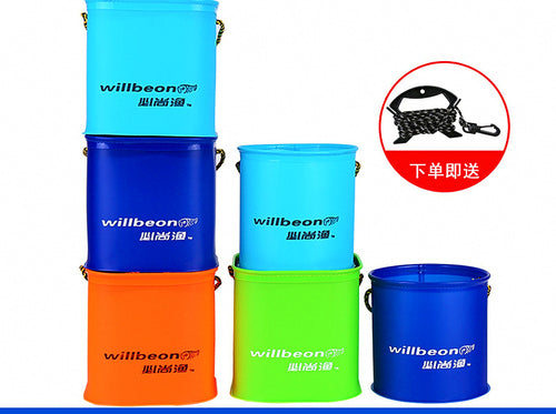 Collapsible EVA Fishing Bucket, Round or Square, 5 Colors – product photo