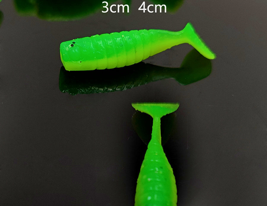 Mini Ribbed T-Tail Grub Soft Baits, 3–4 cm (1.2–1.6 in) – product photo