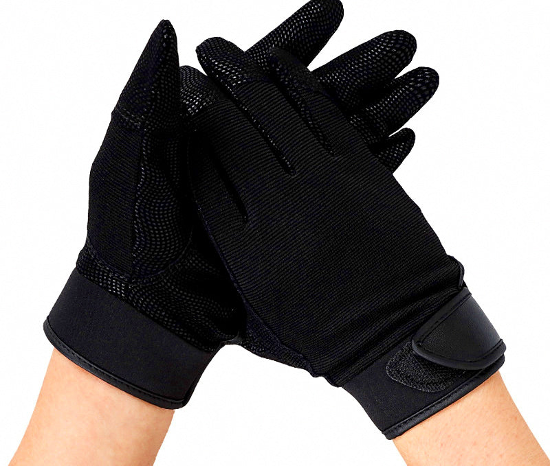 Anti-Slip Work Gloves, Hook-and-Loop Wrist, Black or Camo – product photo