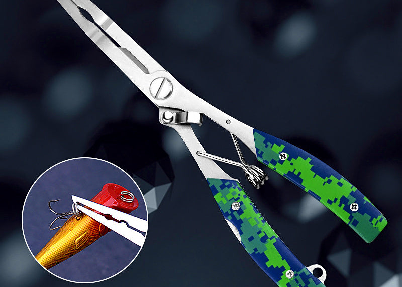 Long Nose Fishing Pliers with Split Ring Tip & Braid Cutter – product photo