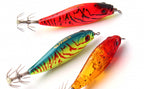 UV Wooden Squid Jig, Glow Wood Shrimp Lure, Small or Large – product photo