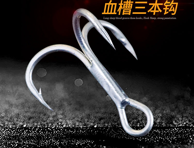 Barbed Treble Hooks, Tin-Plated High-Carbon Steel, 12–3/0 – product photo
