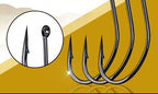 Black Barbed Maruseigo Live Bait Hooks, 50 pcs – product photo