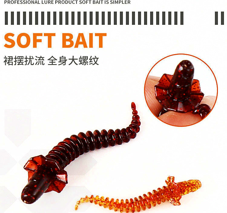 Floating Skirt Pin-Tail Soft Worm Lures, 5–7.5 cm (2–3 in) – product photo
