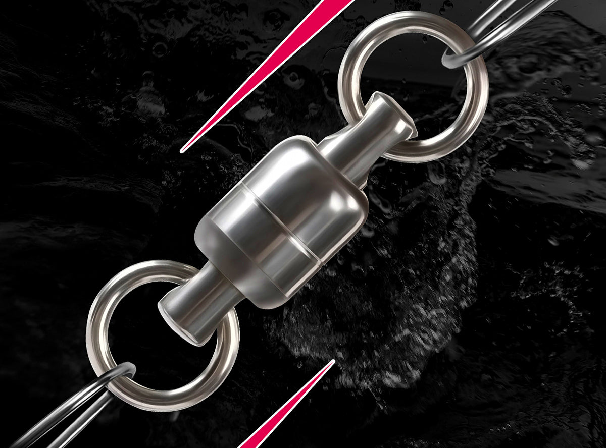Stainless Steel Ball Bearing Swivel, 5-Pack, Sizes #1–#8 – product photo