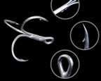 Tin-Plated Treble Hooks, Barbed, Sizes 1–12 (15–20 pack) – product photo