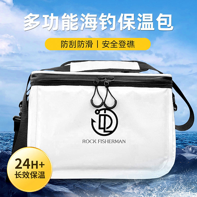 10 L Soft Cooler Bag, Crossbody Fish Bag, White – product photo