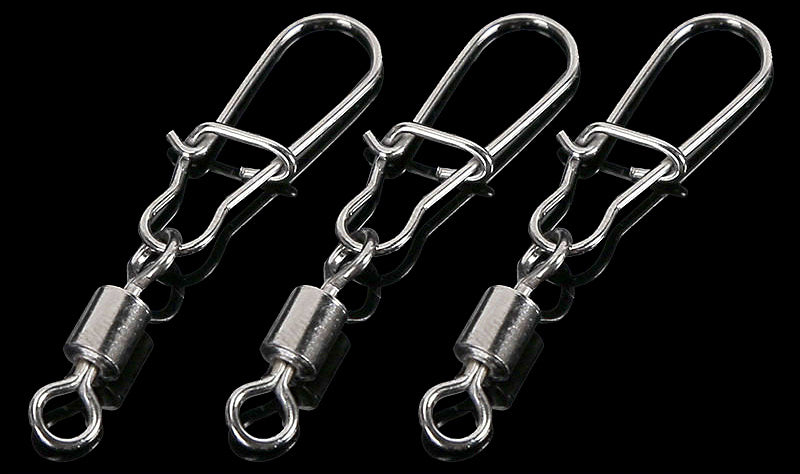 Safety Pin Snap Swivels with Figure-8 Ring, Sizes 1–14 – product photo