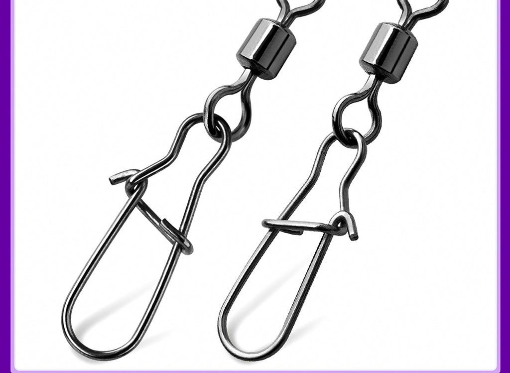 Black Duo-Lock Snap Swivels, 50-Pack, Sizes 14 to 4/0 – product photo