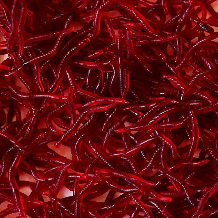 4 cm Worm Soft Bait, 100 Pack, Red or Glow – product photo