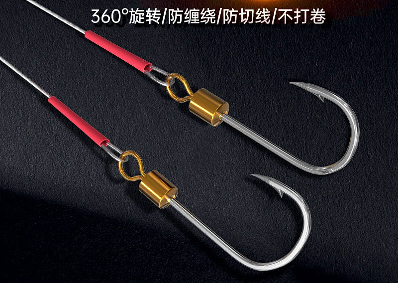 Wire Snelled Hooks, 5-Pack – Single & Double Hook Rigs – product photo