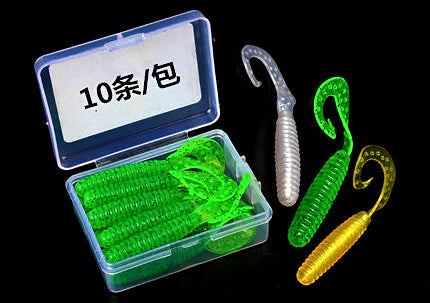 Curly Tail Grub Soft Bait, PVC, Texas Rig, Multiple Colors – product photo